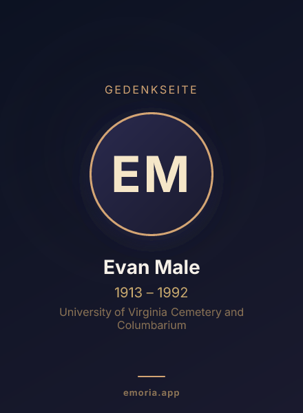 Gedenkportrait von Evan Male