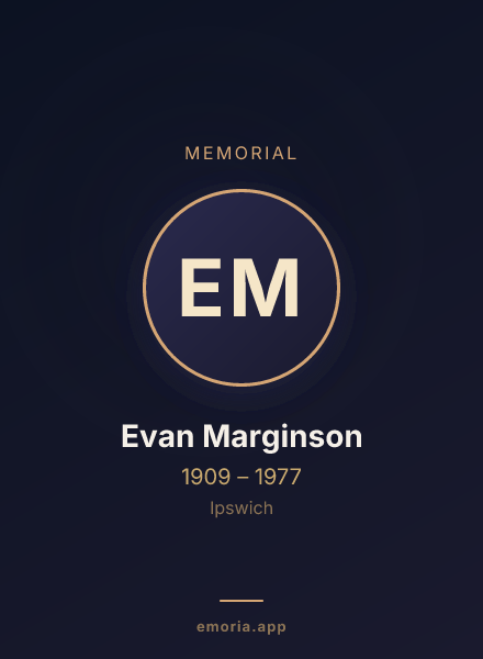 Memorial portrait of Evan Marginson