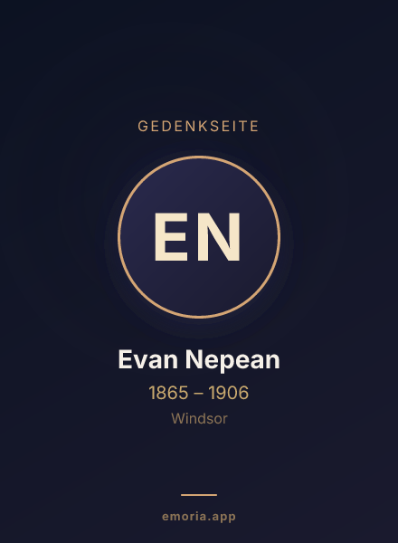 Gedenkportrait von Evan Nepean