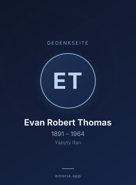 Gedenkportrait von Evan Robert Thomas