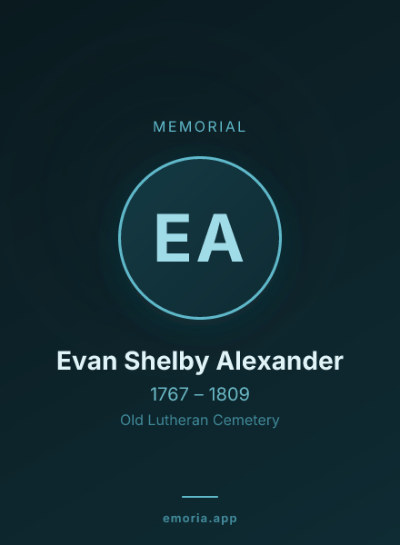 Memorial portrait of Evan Shelby Alexander