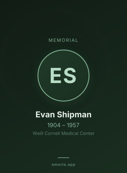 Memorial portrait of Evan Shipman