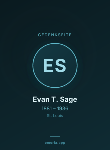 Gedenkportrait von Evan T. Sage