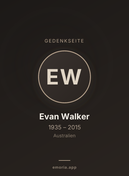 Gedenkportrait von Evan Walker