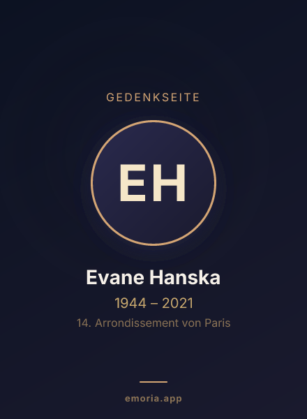 Gedenkportrait von Evane Hanska