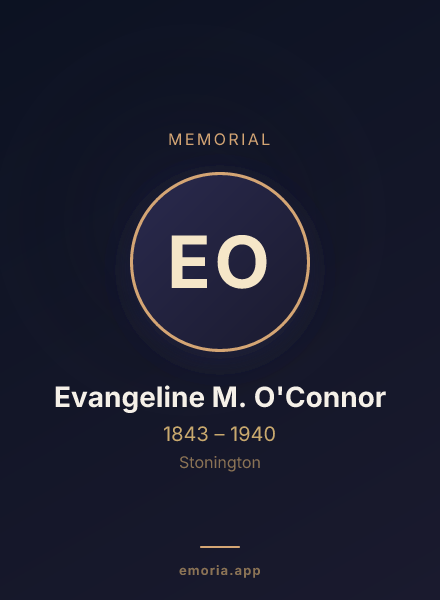 Memorial portrait of Evangeline M. O'Connor