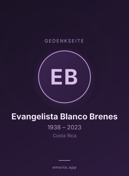 Gedenkportrait von Evangelista Blanco Brenes