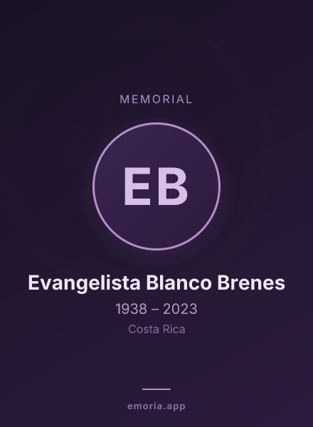 Memorial portrait of Evangelista Blanco Brenes