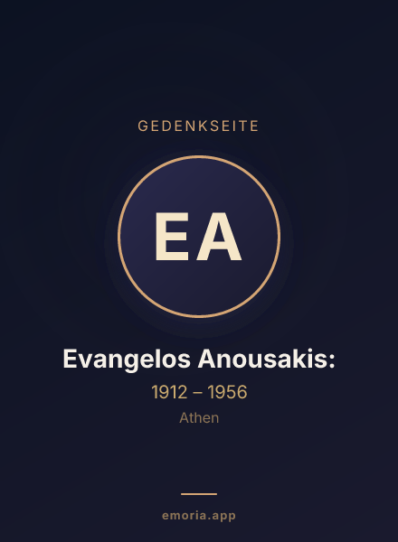 Gedenkportrait von Evangelos Anousakis: