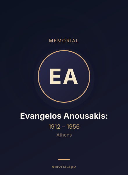 Memorial portrait of Evangelos Anousakis: