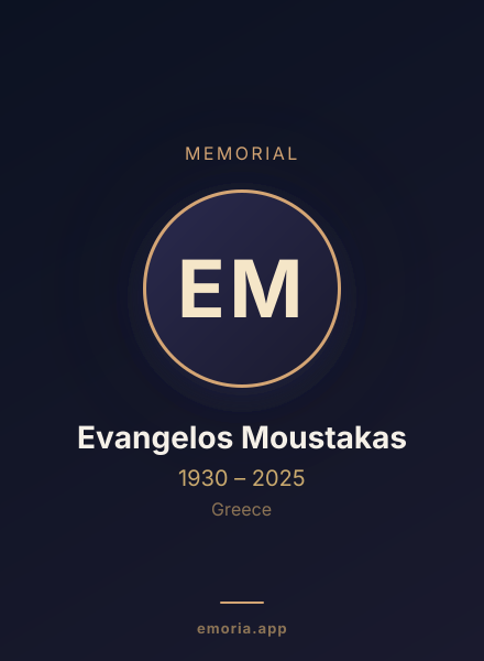 Memorial portrait of Evangelos Moustakas