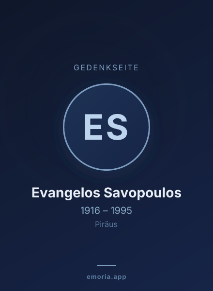 Gedenkportrait von Evangelos Savopoulos