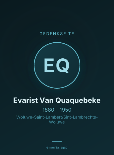 Gedenkportrait von Evarist Van Quaquebeke