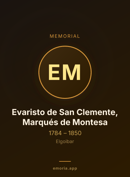 Memorial portrait of Evaristo de San Clemente, Marqués de Montesa