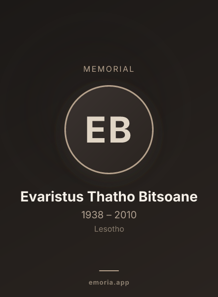 Memorial portrait of Evaristus Thatho Bitsoane