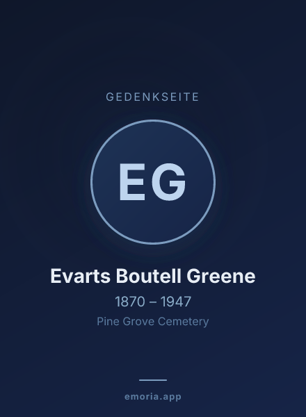 Gedenkportrait von Evarts Boutell Greene