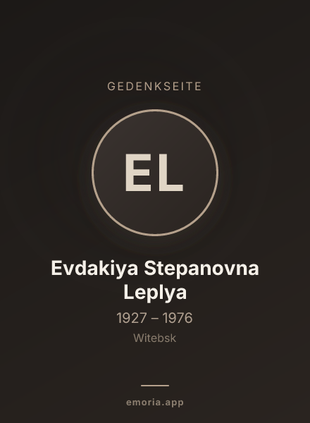 Gedenkportrait von Evdakiya Stepanovna Leplya