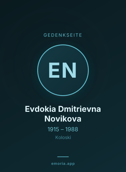 Gedenkportrait von Evdokia Dmitrievna Novikova