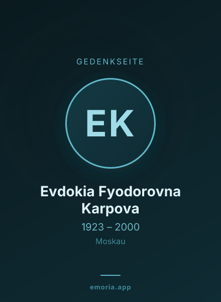Gedenkportrait von Evdokia Fyodorovna Karpova