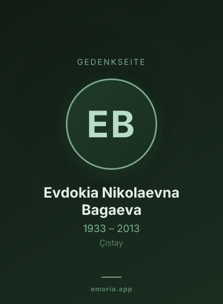 Gedenkportrait von Evdokia Nikolaevna Bagaeva