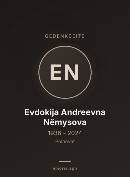 Gedenkportrait von Evdokija Andreevna Nëmysova