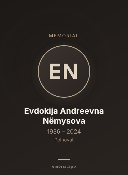 Memorial portrait of Evdokija Andreevna Nëmysova