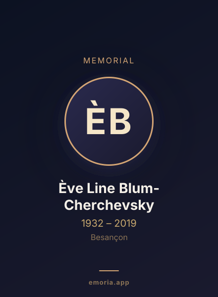 Memorial portrait of Ève Line Blum-Cherchevsky