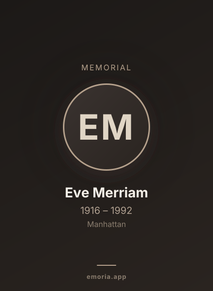 Memorial portrait of Eve Merriam