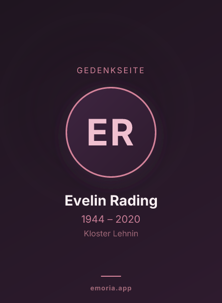 Gedenkportrait von Evelin Rading