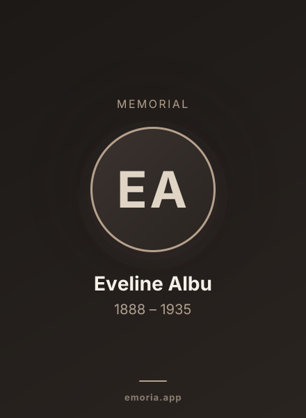Memorial portrait of Eveline Albu