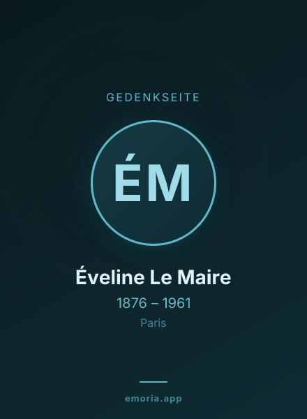 Gedenkportrait von Éveline Le Maire