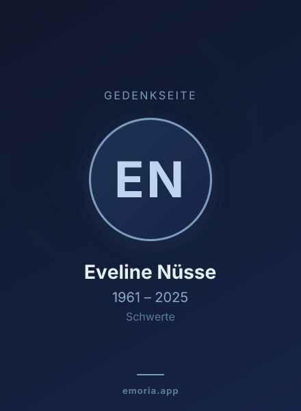 Gedenkportrait von Eveline Nüsse