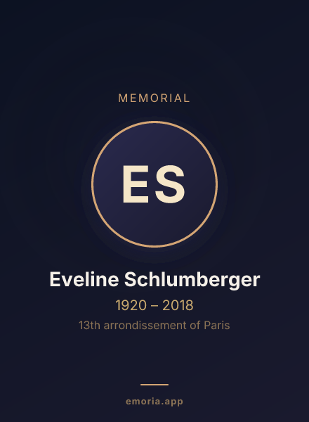 Memorial portrait of Eveline Schlumberger