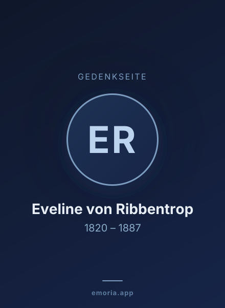 Gedenkportrait von Eveline von Ribbentrop