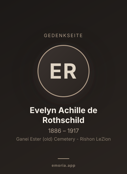 Gedenkportrait von Evelyn Achille de Rothschild