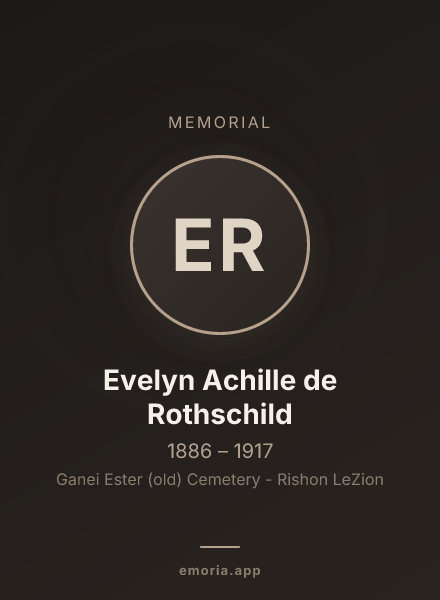 Memorial portrait of Evelyn Achille de Rothschild
