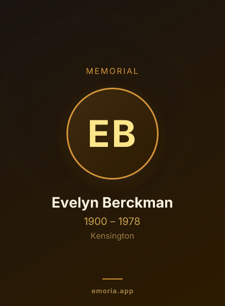 Memorial portrait of Evelyn Berckman