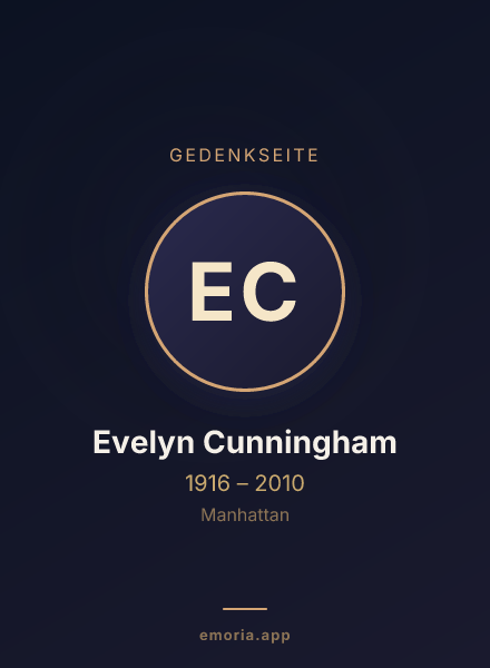 Gedenkportrait von Evelyn Cunningham
