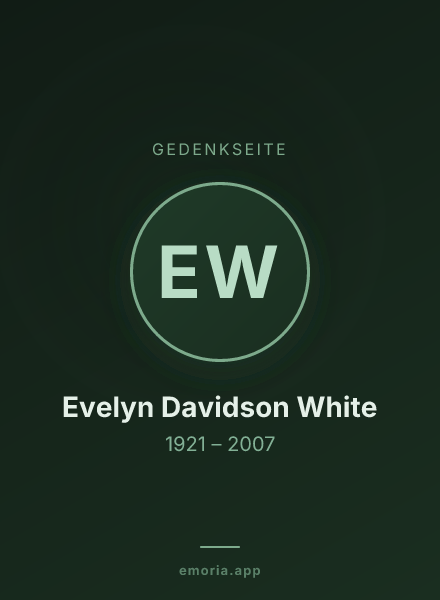 Gedenkportrait von Evelyn Davidson White