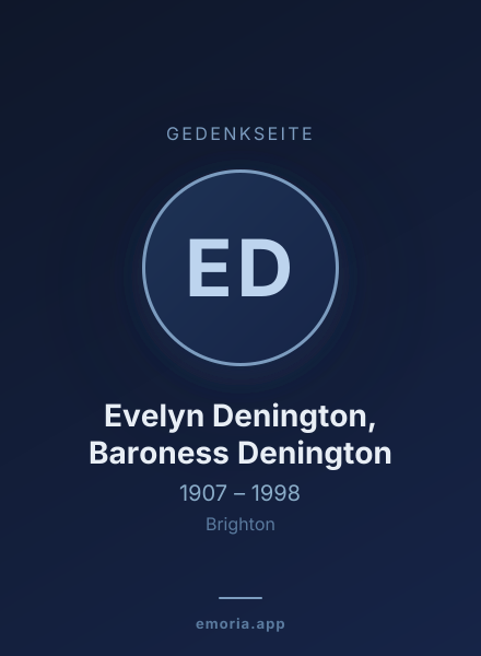 Gedenkportrait von Evelyn Denington, Baroness Denington