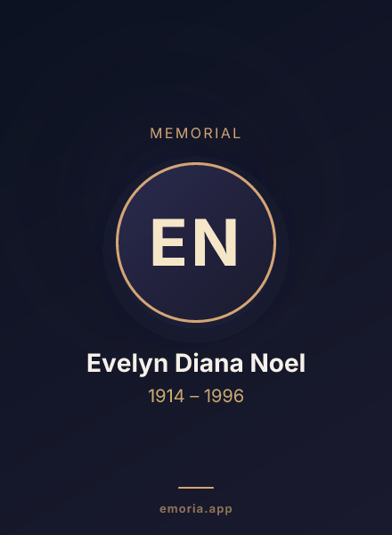 Memorial portrait of Evelyn Diana Noel