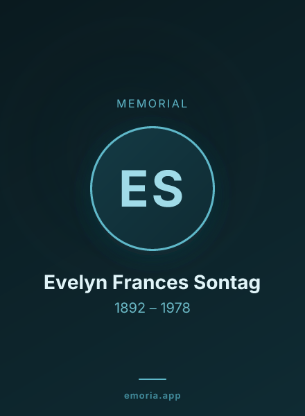Memorial portrait of Evelyn Frances Sontag