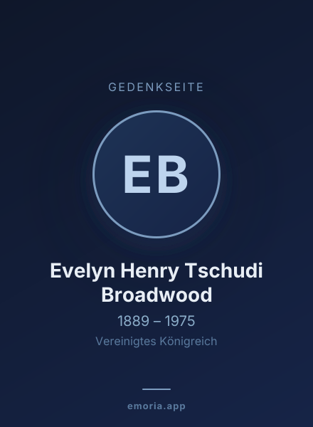 Gedenkportrait von Evelyn Henry Tschudi Broadwood