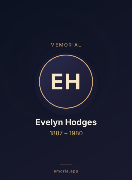 Memorial portrait of Evelyn Hodges