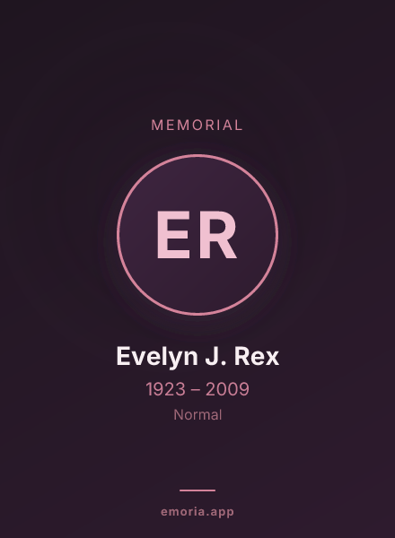 Memorial portrait of Evelyn J. Rex