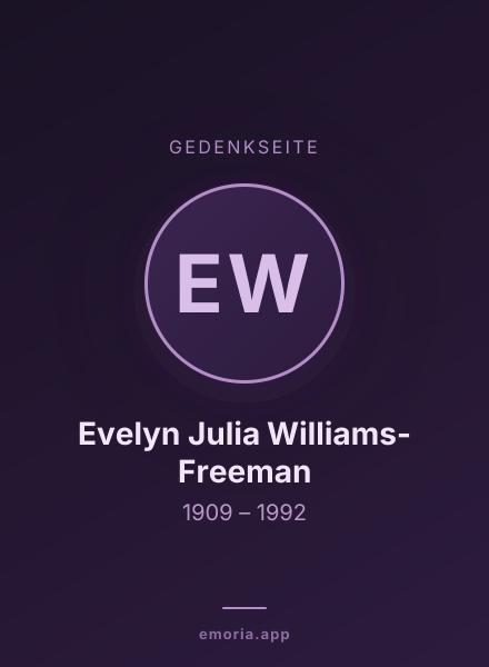 Gedenkportrait von Evelyn Julia Williams-Freeman