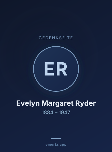 Gedenkportrait von Evelyn Margaret Ryder