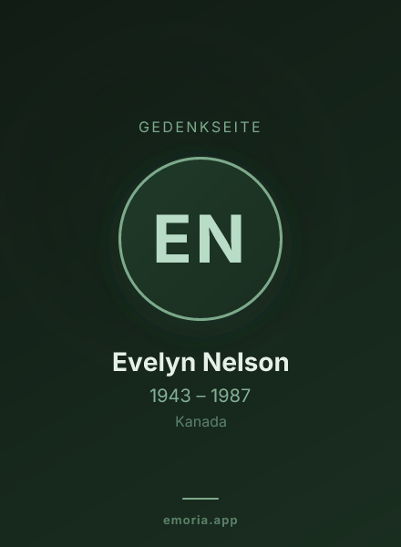 Gedenkportrait von Evelyn Nelson