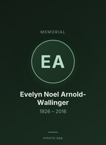 Memorial portrait of Evelyn Noel Arnold-Wallinger