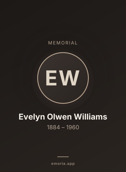 Memorial portrait of Evelyn Olwen Williams